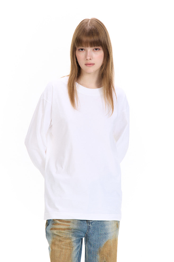 Women's Classic Solid Color Long Sleeve Crew Neck Sweatshirt