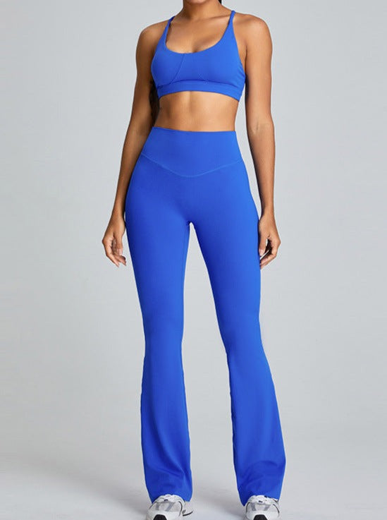 Blue High-Waist Tummy Control Micro Large Yoga Pants