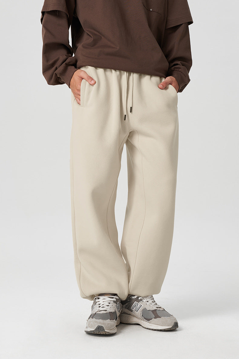 Elastic Waistband Cozy Cotton Jogger Pants