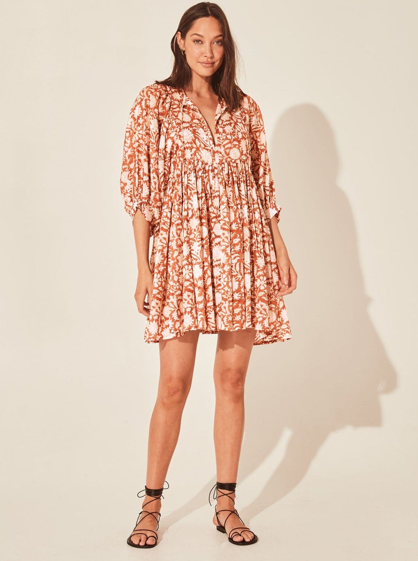 Casual Cotton Printed Mini Dress