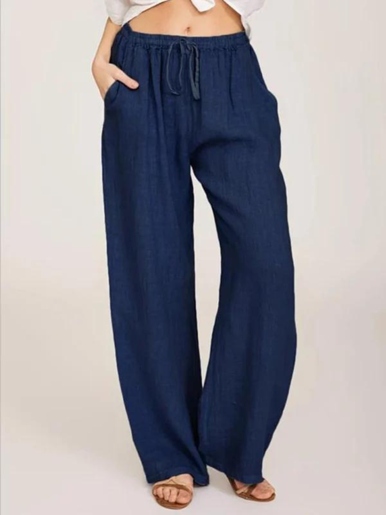 Casual Cotton Linen Loose Drawstring Trouser