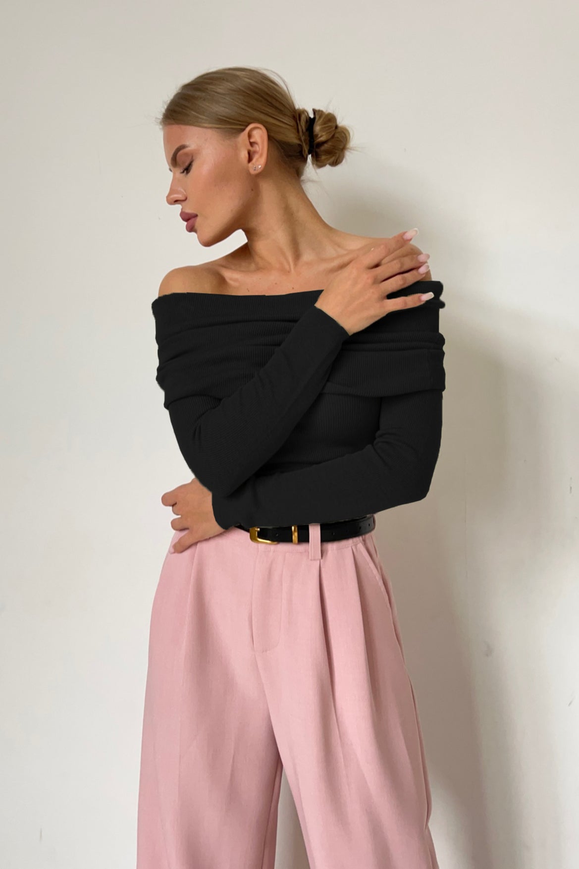 Serene Drape Off-Shoulder Sweater